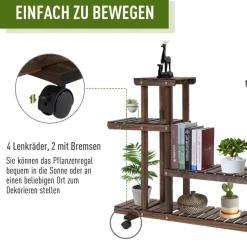 Outsunny Pflanzenregal braun B/H/L: ca. 33x80x123,5 cm