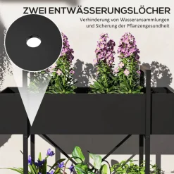 Outsunny Pflanzenständer schwarz Metall B/H/L: ca. 25x70x60 cm