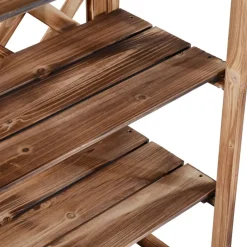 Outsunny Pflanzentreppe natur Holz B/H/L: ca. 38x120x75 cm