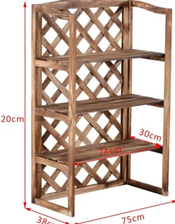 Outsunny Pflanzentreppe natur Holz B/H/L: ca. 38x120x75 cm