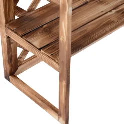 Outsunny Pflanzentreppe natur Holz B/H/L: ca. 38x120x75 cm