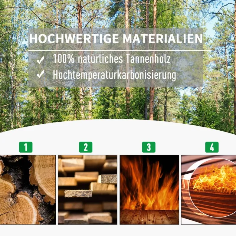 Outsunny Pflanzkasten braun Holz B/H/L: ca. 28x120x64 cm