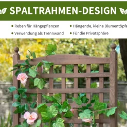 Outsunny Pflanzkasten braun Holz B/H/L: ca. 28x120x64 cm