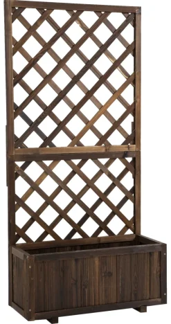 Outsunny Pflanzkasten dunkelbraun Holz B/H/L: ca. 32x150x73 cm