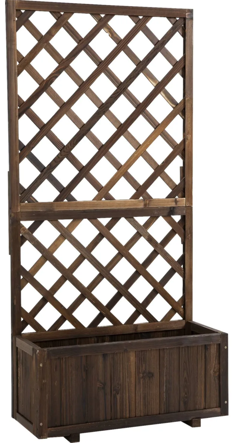 Outsunny Pflanzkasten dunkelbraun Holz B/H/L: ca. 32x150x73 cm
