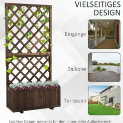 Outsunny Pflanzkasten dunkelbraun Holz B/H/L: ca. 32x150x73 cm