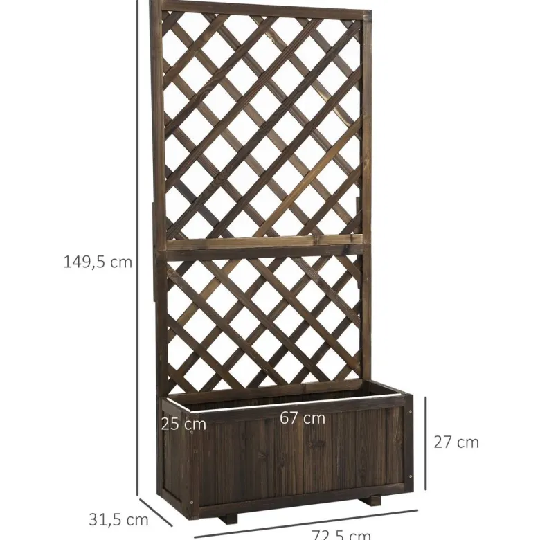 Outsunny Pflanzkasten dunkelbraun Holz B/H/L: ca. 32x150x73 cm