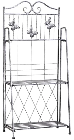 Outsunny Pflanzregal Silbergrau Metall B/H/L: ca. 25x96x44 cm