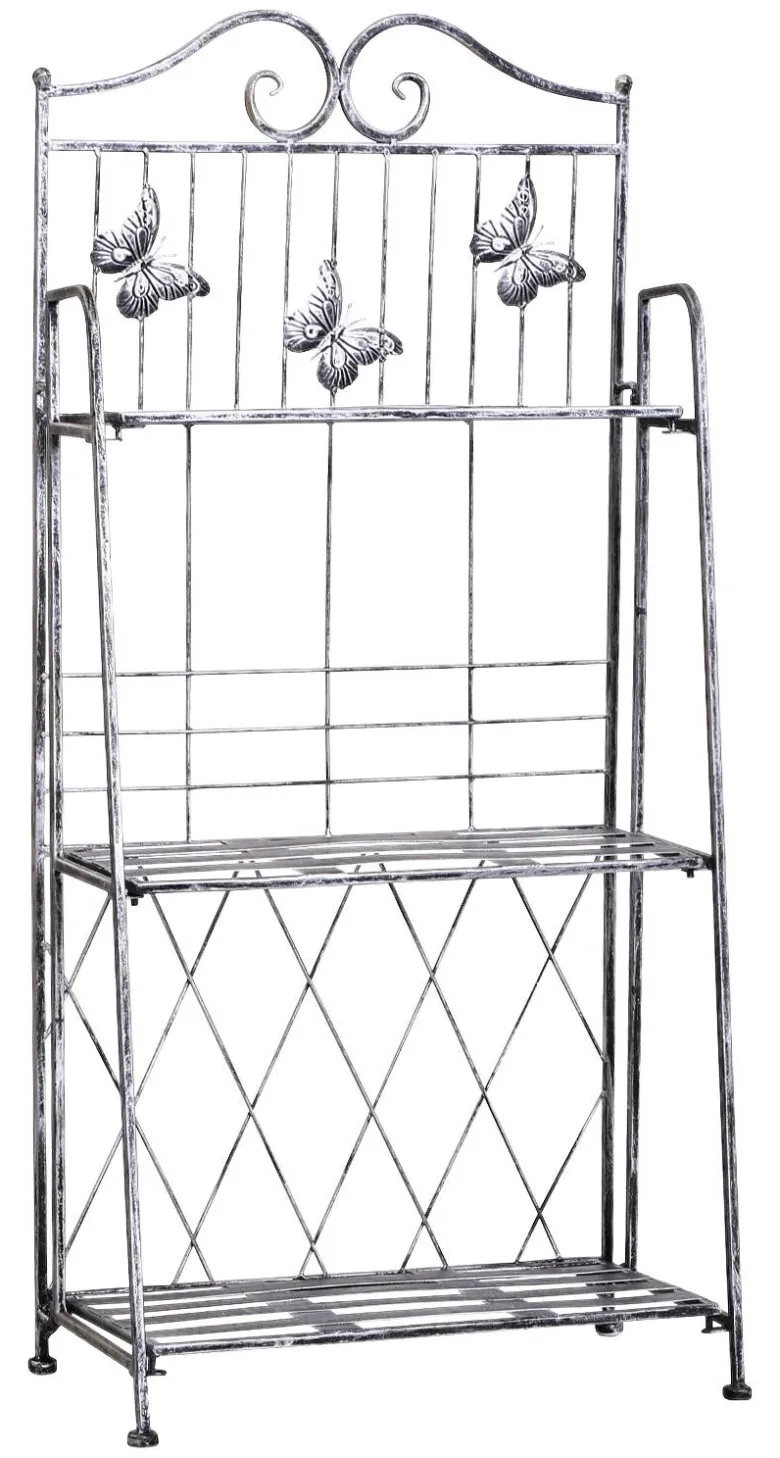Outsunny Pflanzregal Silbergrau Metall B/H/L: ca. 25x96x44 cm
