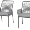 Outsunny Rattan Gartenstuhl dunkelgrau Polyethylen B/H/L: ca. 61x84x57 cm