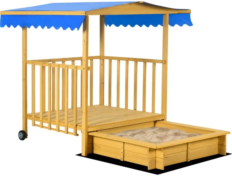 Outsunny Sandkasten natur B/H/L: ca. 129x133x137,5 cm