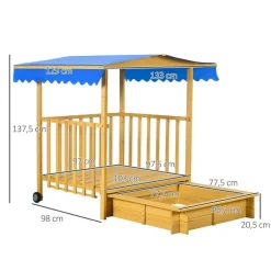 Outsunny Sandkasten natur B/H/L: ca. 129x133x137,5 cm