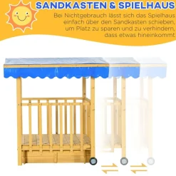 Outsunny Sandkasten natur B/H/L: ca. 129x133x137,5 cm