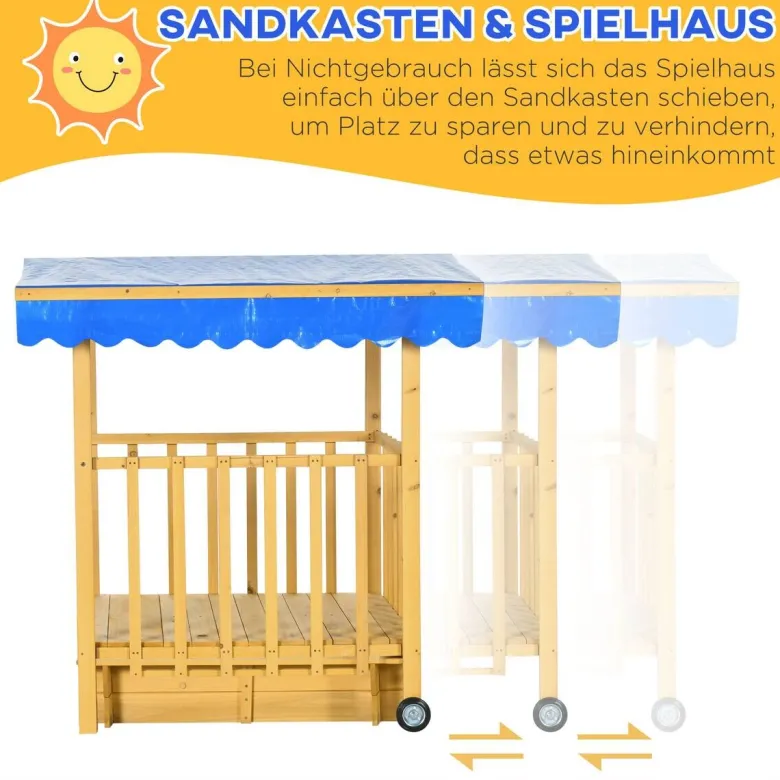 Outsunny Sandkasten natur B/H/L: ca. 129x133x137,5 cm