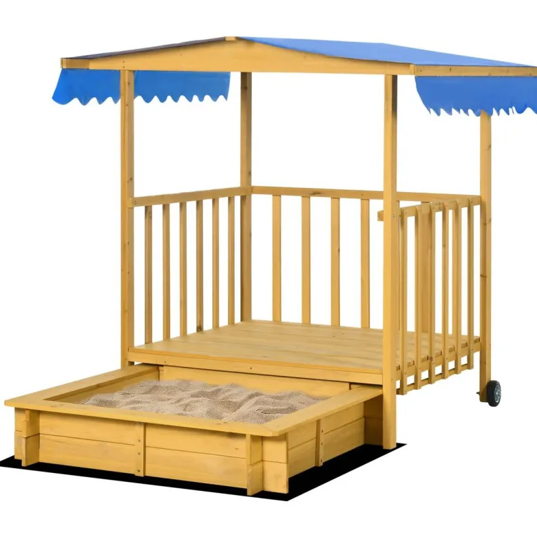 Outsunny Sandkasten natur B/H/L: ca. 129x133x137,5 cm