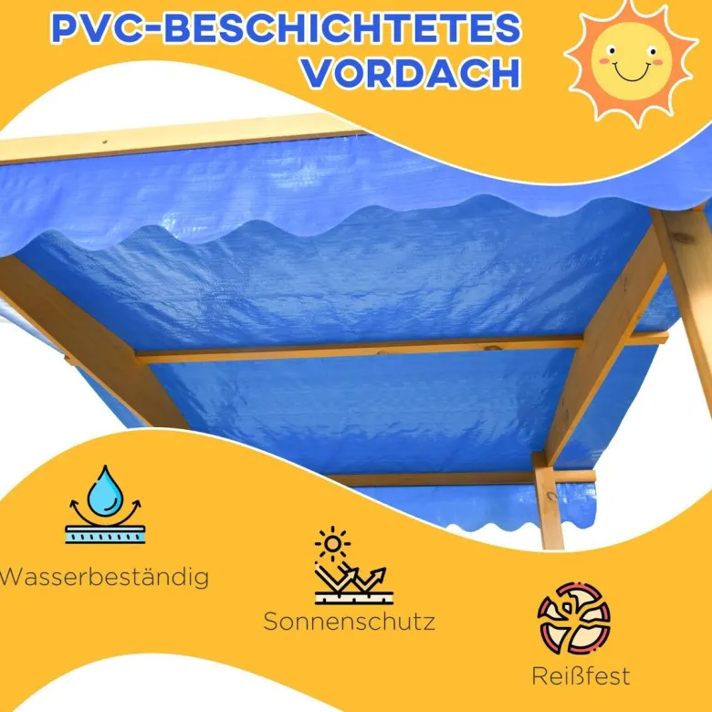 Outsunny Sandkasten natur B/H/L: ca. 129x133x137,5 cm