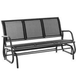 Outsunny Schaukelbank schwarz Metall B/H/L: ca. 75x85x151 cm