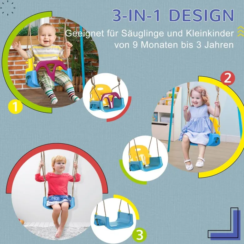 Outsunny Schaukel blau B/H/L: ca. 33x42x180 cm