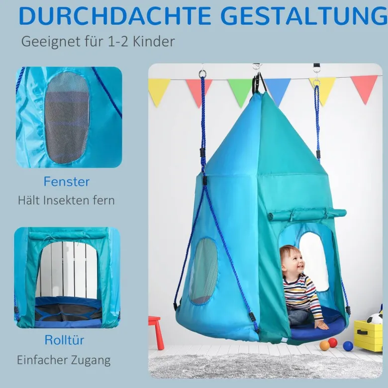 Outsunny Schaukel blau B/H/L: ca. 100x100x150 cm
