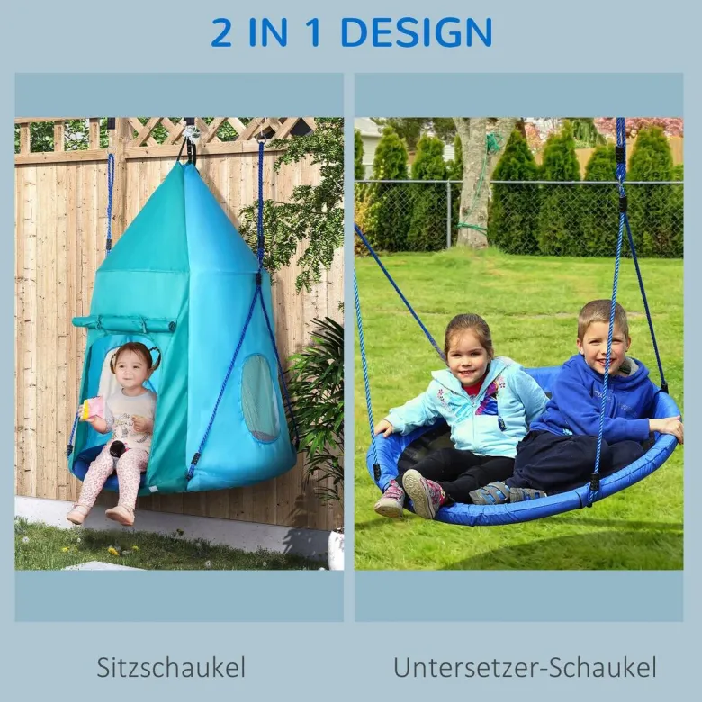 Outsunny Schaukel blau B/H/L: ca. 100x100x150 cm