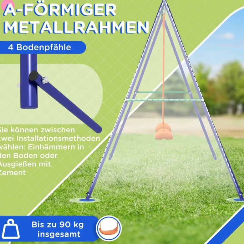Outsunny Schaukel orange B/H/L: ca. 160x269x180 cm