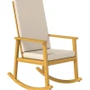 Outsunny Schaukelstuhl natur Polyester B/H/L: ca. 60x107x89 cm