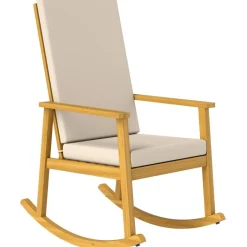 Outsunny Schaukelstuhl natur Polyester B/H/L: ca. 60x107x89 cm