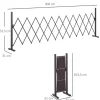 Outsunny Scherengitter dunkelbraun Aluminium B/H/L: ca. 31x103,5x300 cm