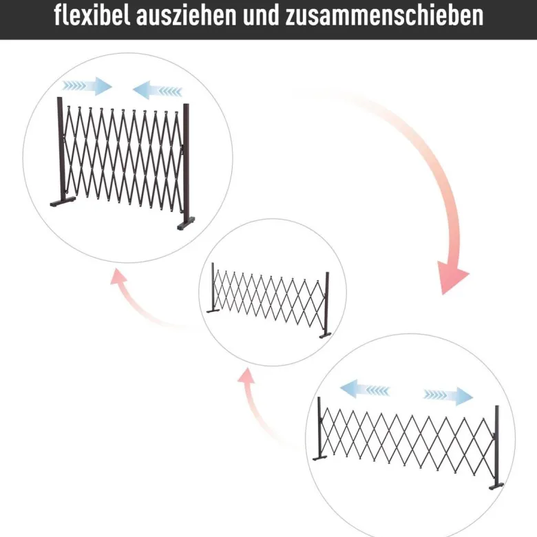 Outsunny Scherengitter dunkelbraun Aluminium B/H/L: ca. 31x103,5x300 cm