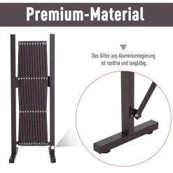 Outsunny Scherengitter dunkelbraun Aluminium B/H/L: ca. 31x103,5x300 cm