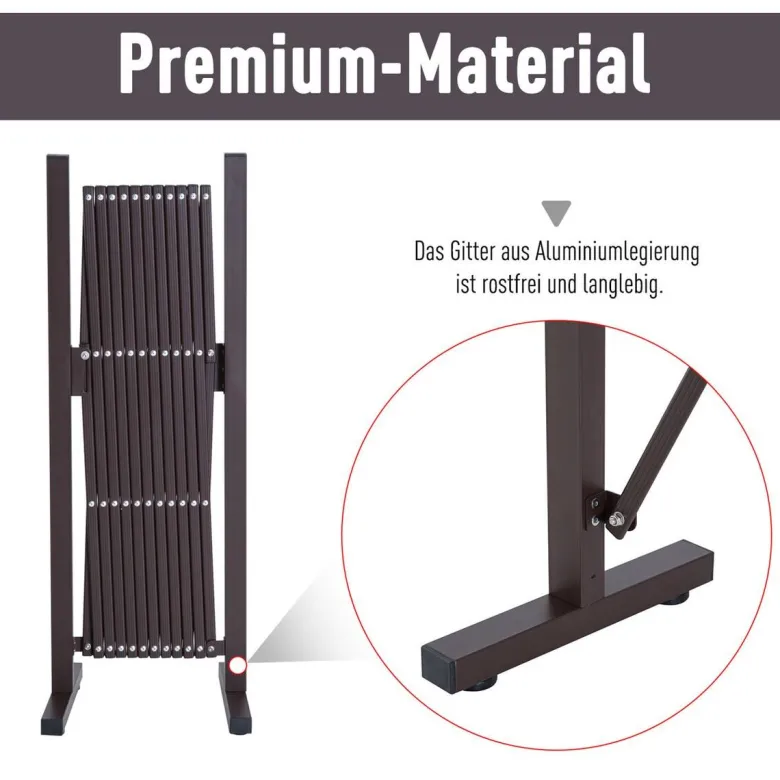 Outsunny Scherengitter dunkelbraun Aluminium B/H/L: ca. 31x103,5x300 cm