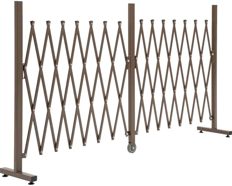 Outsunny Scherengitter dunkelbraun Aluminium B/H/L: ca. 31x103,5x405 cm