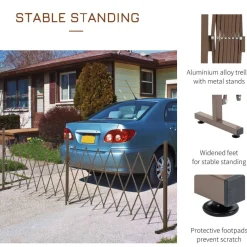 Outsunny Scherengitter dunkelbraun Aluminium B/H/L: ca. 31x103,5x405 cm