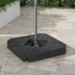 Outsunny Schirmgewichte schwarz Kunststoff B/H/L: ca. 80x13x80 cm