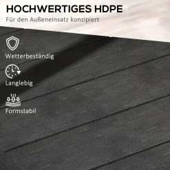 Outsunny Schirmgewichte schwarz Kunststoff B/H/L: ca. 80x13x80 cm