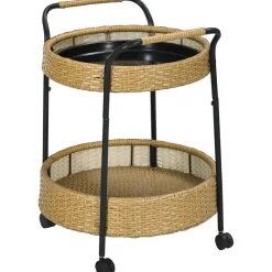 Outsunny Servierwagen gelb Edelstahl B/H/L: ca. 50x50x66 cm