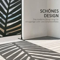 Outsunny Sichtschutz schwarz Stahl B/H/L: ca. 45x198x122 cm