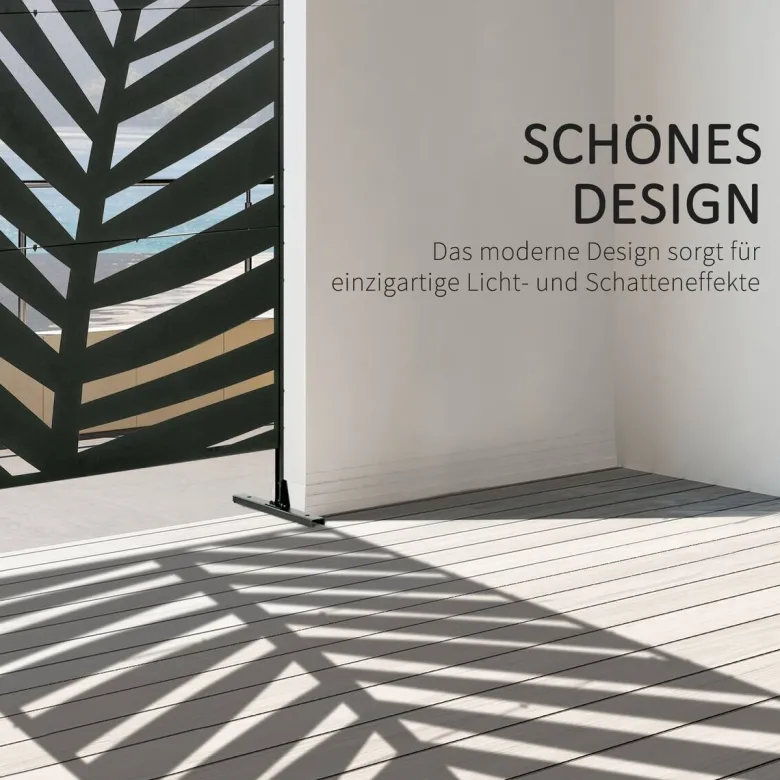 Outsunny Sichtschutz schwarz Stahl B/H/L: ca. 45x198x122 cm