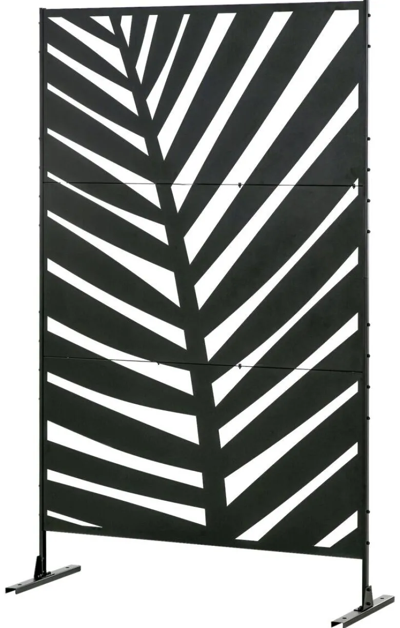 Outsunny Sichtschutz schwarz Stahl B/H/L: ca. 45x198x122 cm