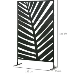 Outsunny Sichtschutz schwarz Stahl B/H/L: ca. 45x198x122 cm