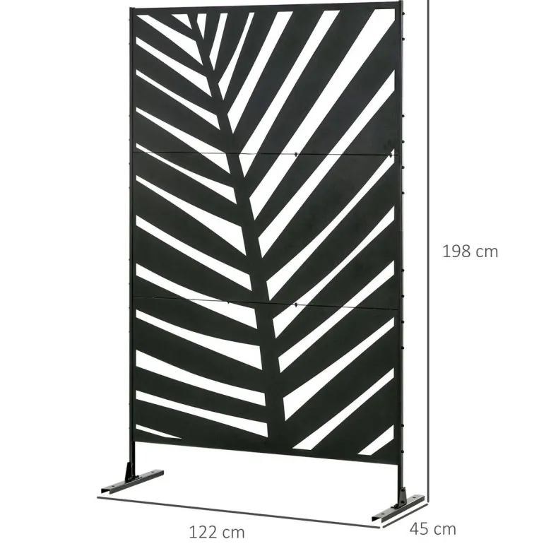 Outsunny Sichtschutz schwarz Stahl B/H/L: ca. 45x198x122 cm