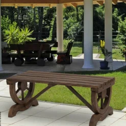 Outsunny Sitzbank braun Holz B/H/T: ca. 105x53x50 cm