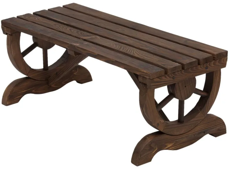 Outsunny Sitzbank braun Holz B/H/T: ca. 105x53x50 cm