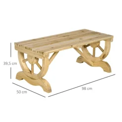 Outsunny Sitzbank natur Holz B/H/L: ca. 50x40x98 cm