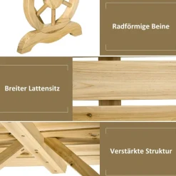 Outsunny Sitzbank natur Holz B/H/L: ca. 50x40x98 cm