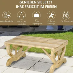 Outsunny Sitzbank natur Holz B/H/L: ca. 50x40x98 cm