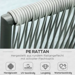 Outsunny Sitzgruppe blau Aluminium B/H/L: ca. 71x120x65 cm
