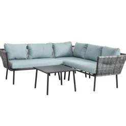 Outsunny Sitzgruppe blau Aluminium B/H/L: ca. 71x120x65 cm
