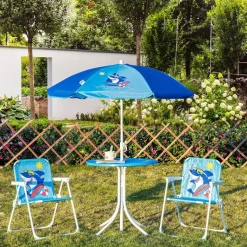 Outsunny Sitzgruppe blau Metall B/H/L: ca. 49,5x49,5x50 cm