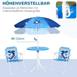 Outsunny Sitzgruppe blau Metall B/H/L: ca. 49,5x49,5x50 cm